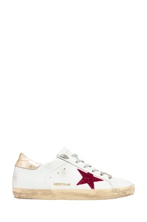 Белые кеды с красной звездой Superstar Golden Goose Deluxe Brand