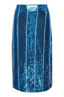 Голубая юбка с пайетками Victoria Beckham