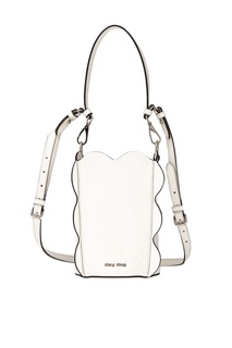 Белая кожаная сумка Bucket Bag Miu Miu