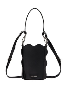 Черная кожаная сумка Bucket Bag Miu Miu