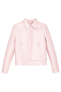 Розовая кожаная куртка Prada