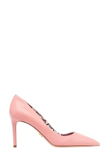 Кожаные туфли розового цвета Prada