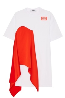 Платье с асимметричной драпировкой Msgm
