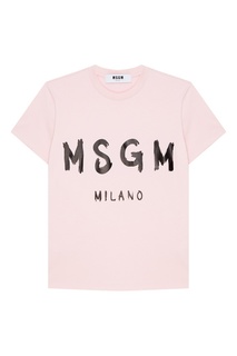 Розовая футболка с логотипом Msgm