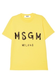Желтая футболка с логотипом Msgm