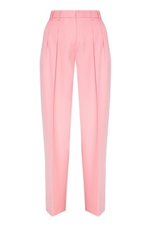 Розовые брюки из шерсти Victoria Beckham