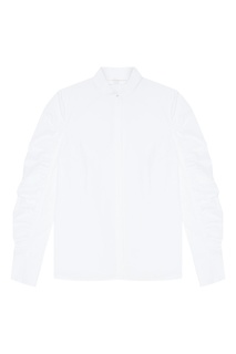 Белая рубашка с драпированными рукавами Victoria Beckham