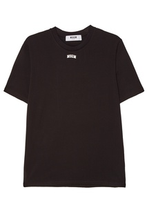 Черная футболка с логотипом Msgm