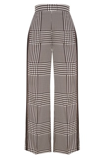 Шелковые брюки в клетку Victoria Beckham