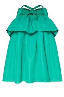 Зеленое платье с воланом Msgm