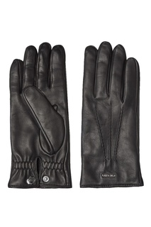Черные кожаные перчатки Prada
