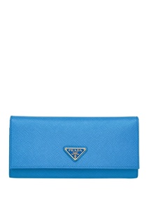 Голубой кошелек с клапаном Prada