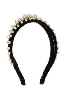 Двойной ободок с жемчужинами Miu Miu