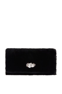 Черный клатч из меха кролика Miu Miu Cristal