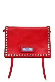 Красная кожаная сумка Etiquette Prada