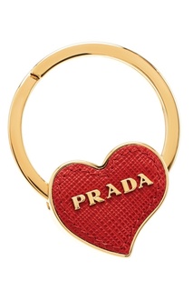 Кольцо для ключей с красным сердцем Prada