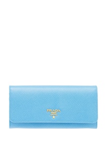Голубой кошелек из сафьяновой кожи Prada