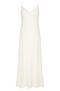 Белое шелковое платье-комбинация Prada