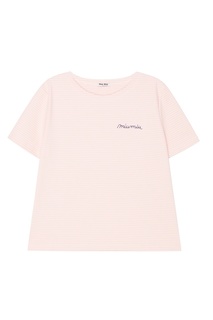 Розовая блузка в полоску Miu Miu