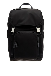 Черный рюкзак с пряжками Prada
