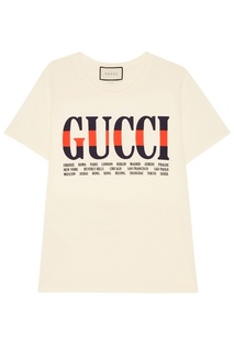 Белая футболка с логотипом Gucci