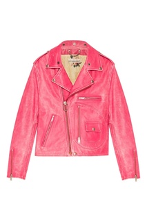 Розовая куртка из потертой кожи Golden Goose Deluxe Brand
