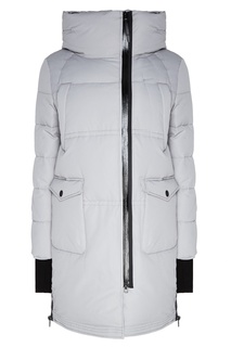 Серый пуховик oversize Zasport