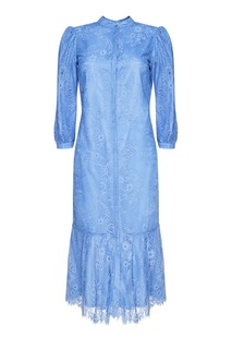 Синее кружевное платье с воланом Akhmadullina Dreams