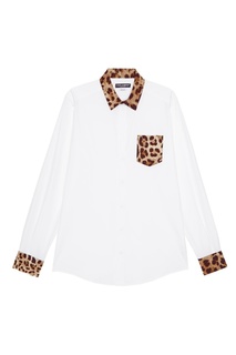 Рубашка с леопардовой отделкой Dolce & Gabbana