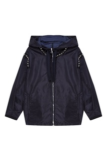 Черная куртка с кристаллами на рукавах Moncler