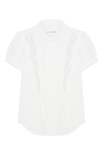 Белая хлопковая блузка с оборками Comme des Garcons Girl