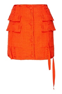 Красная юбка из хлопка-букле Msgm