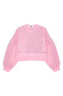 Блузка из вышитого хлопка Msgm