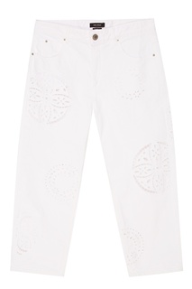 Белые джинсы с перфорированными орнаментами Isabel Marant