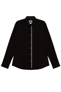 Черная рубашка с контрастной отделкой LES Hommes Urban