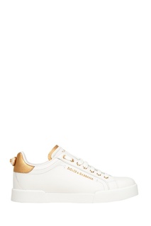 Кожаные кроссовки с логотипом Dolce & Gabbana