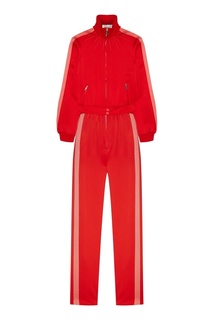 Красный комбинезон с полосками по бокам Valentino
