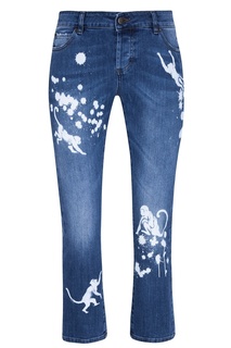 Синие джинсы с принтом RED Valentino