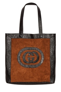 Замшевая коричневая сумка Ophidia Gucci