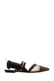 Комбинированные туфли с логотипами Fendi