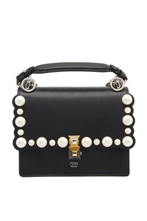 Черная сумка с жемчужинами Kan I Small Fendi