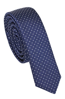 Синий шелковый галстук в горох Dolce & Gabbana