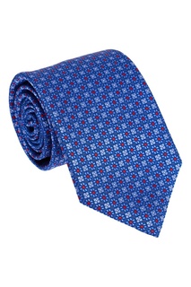 Синий жаккардовый галстук с цветами Canali