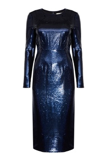 Синее платье в пайетках Diane von Furstenberg