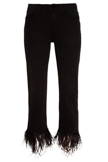 Черные джинсы с перьями Frame Denim