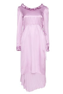 Шелковое платье с оборками Balenciaga