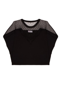 Футболка с кружевом и оборками RED Valentino