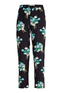 Шелковые брюки с цветочным принтом RED Valentino