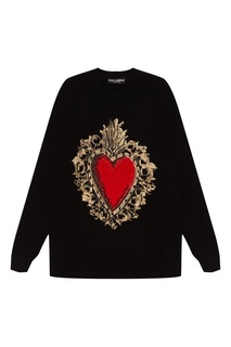 Черный джемпер с сердцем Dolce & Gabbana