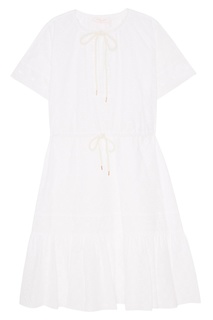 Белое платье из вышитого хлопка See By Chloé